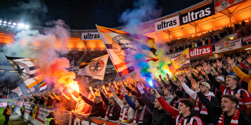 德国足球甲级联赛南看台球迷助威壮观景象